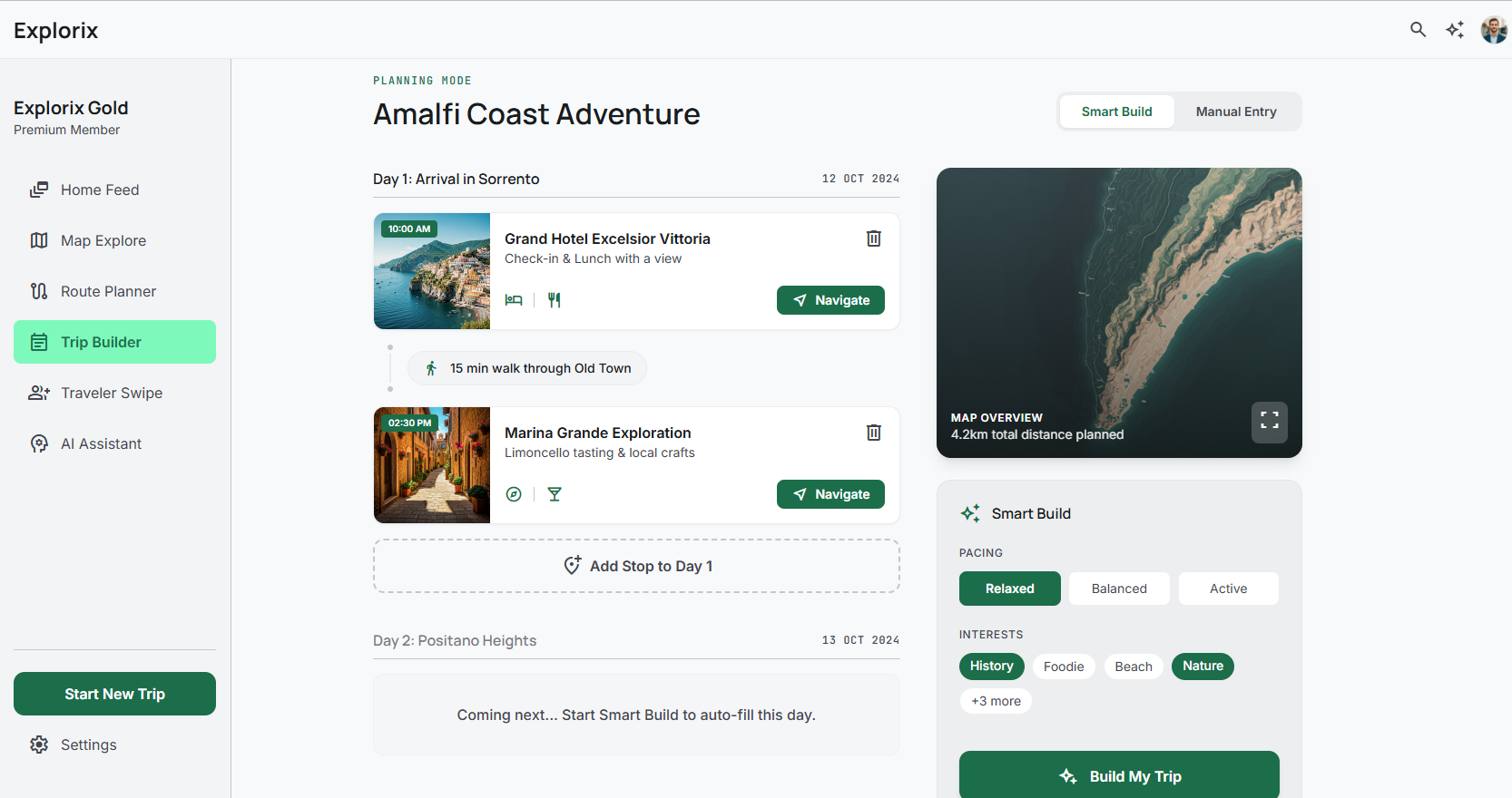 Travel discovery screen